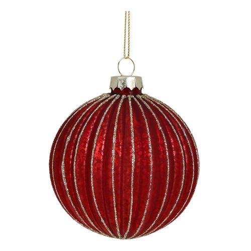 5712750374564 - Chic Antique Rote Weihnachtskugel aus Glas Model 2