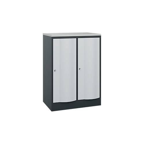 4066681256095 - Garderobenschrank Resisto 2 Abteile 2 Fächer B 772 x T 540 x H 1077 mm Anthrazitgrau Lichtgrau