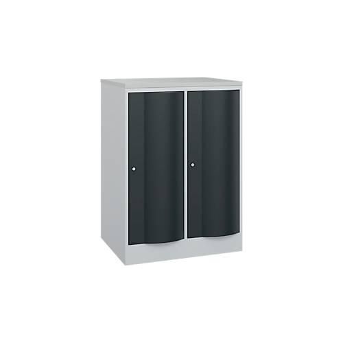4066681256163 - Garderobenschrank Resisto 2 Abteile 2 Fächer B 772 x T 640 x H 1077 mm Lichtgrau Anthrazitgrau 4066681256163 - Garderobenschrank Resisto 2 Abteile 2 Fächer B 772 x T 640 x H 1077 mm Lichtgrau Anthrazitgrau