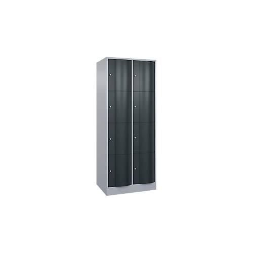 4068427609301 - Schließfachschrank Resisto 2 Abteile 8 Fächer B 772 x T 640 x H 1950 mm Weißalu Anthrazitgrau 4068427609301 - Schließfachschrank Resisto 2 Abteile 8 Fächer B 772 x T 640 x H 1950 mm Weißalu Anthrazitgrau