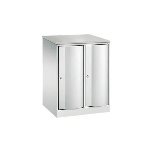 4064615385439 - Garderobenschrank Resisto 2 Abteile 2 Fächer B 772 x T 640 x H 1077 mm Lichtgrau