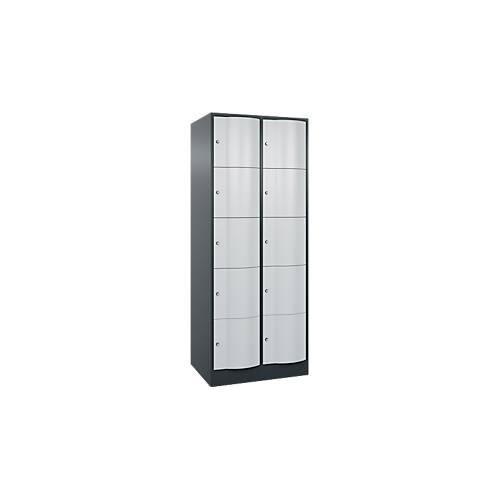 4066681234475 - Schließfachschrank Resisto 2 Abteile 10 Fächer B 772 x T 640 x H 1950 mm Anthrazitgrau Lichtgrau