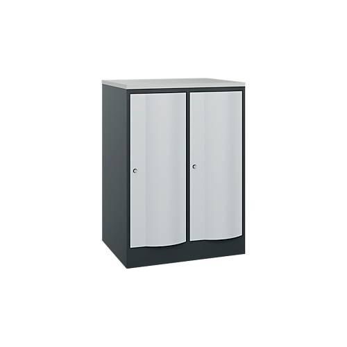 4066681256194 - Garderobenschrank Resisto 2 Abteile 2 Fächer B 772 x T 640 x H 1077 mm Anthrazitgrau Lichtgrau