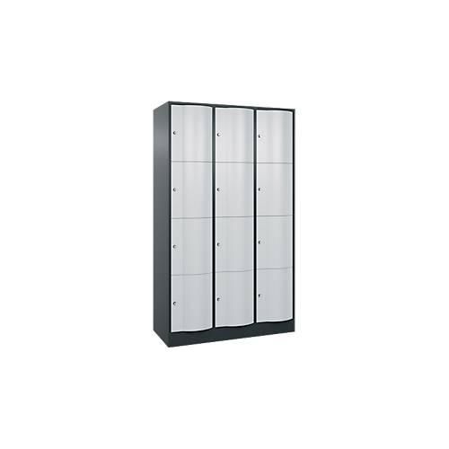 4066681232891 - Schließfachschrank Resisto 3 Abteile 12 Fächer B 1148 x T 540 x H 1950 mm Lichtgrau Anthrazitgrau