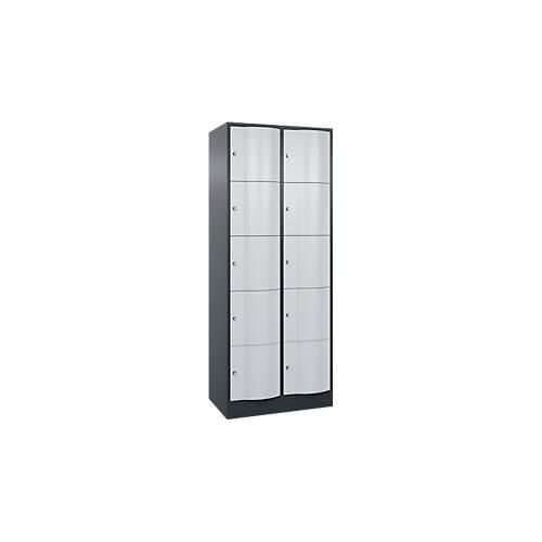 4066681234390 - Schließfachschrank Resisto 2 Abteile 10 Fächer B 772 x T 540 x H 1950 mm Anthrazitgrau Lichtgrau 4066681234390 - Schließfachschrank Resisto 2 Abteile 10 Fächer B 772 x T 540 x H 1950 mm Anthrazitgrau Lichtgrau