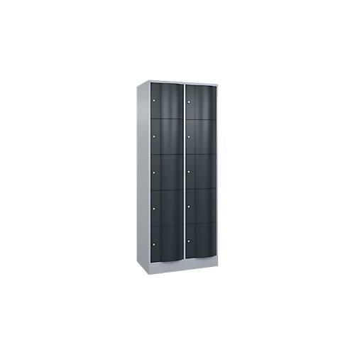 4068427609448 - Schließfachschrank Resisto 2 Abteile 10 Fächer B 772 x T 540 x H 1950 mm Weißalu Anthrazitgrau 4068427609448 - Schließfachschrank Resisto 2 Abteile 10 Fächer B 772 x T 540 x H 1950 mm Weißalu Anthrazitgrau