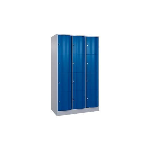 4068427609325 - Schließfachschrank Resisto 3 Abteile 12 Fächer B 1148 x T 640 x H 1950 mm Weißalu Enzianblau 4068427609325 - Schließfachschrank Resisto 3 Abteile 12 Fächer B 1148 x T 640 x H 1950 mm Weißalu Enzianblau