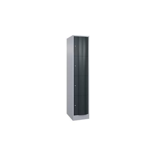 4068427609271 - Schließfachschrank Resisto 1 Abteil 4 Fächer B 396 x T 640 x H 1950 mm Weißalu Anthrazitgrau 4068427609271 - Schließfachschrank Resisto 1 Abteil 4 Fächer B 396 x T 640 x H 1950 mm Weißalu Anthrazitgrau