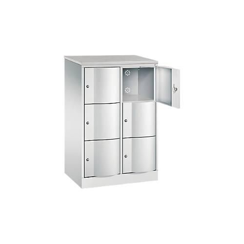 4064615391096 - Schließfachschrank Resisto 2 Abteile 6 Fächer B 772 x T 540 x H 1255 mm Lichtgrau