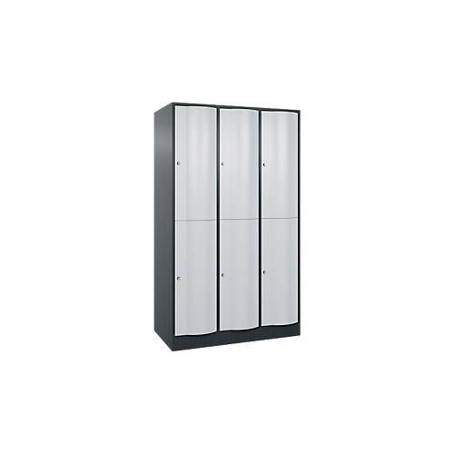 4066681231399 - Garderobenspind Resisto 3 Abteile 6 Fächer B 1148 x T 640 x H 1950 mm Anthrazitgrau Lichtgrau