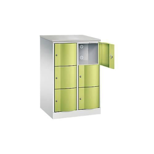4064615391454 - Schließfachschrank Resisto 2 Abteile 6 Fächer B 772 x T 640 x H 1255 mm Lichtgrau Clowngrün 4064615391454 - Schließfachschrank Resisto 2 Abteile 6 Fächer B 772 x T 640 x H 1255 mm Lichtgrau Clowngrün