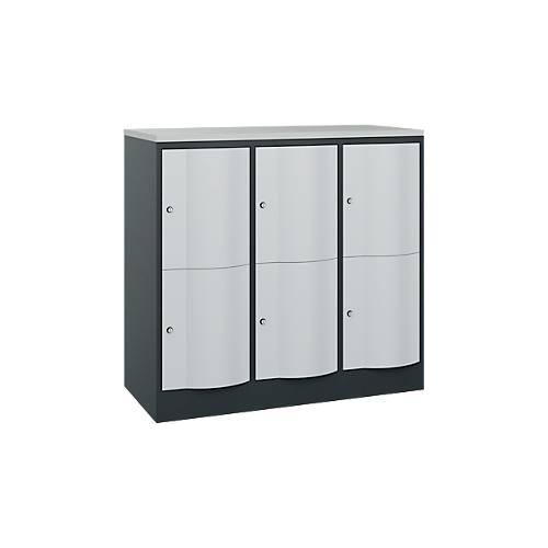 4066681256996 - Schließfachschrank Resisto 3 Abteile 6 Fächer B 1148 x T 540 x H 1077 mm Anthrazitgrau Lichtgrau 4066681256996 - Schließfachschrank Resisto 3 Abteile 6 Fächer B 1148 x T 540 x H 1077 mm Anthrazitgrau Lichtgrau