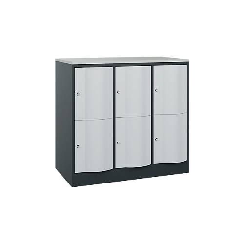 4066681257092 - Schließfachschrank Resisto 3 Abteile 6 Fächer B 1148 x T 640 x H 1077 mm Anthrazitgrau Lichtgrau 4066681257092 - Schließfachschrank Resisto 3 Abteile 6 Fächer B 1148 x T 640 x H 1077 mm Anthrazitgrau Lichtgrau