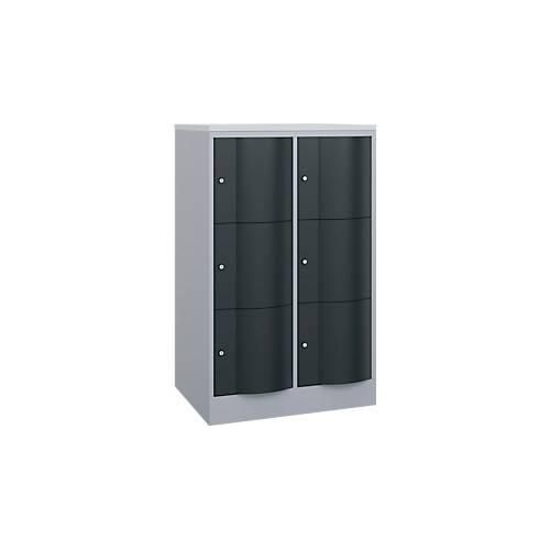 4068427609530 - Schließfachschrank Resisto 2 Abteile 6 Fächer B 772 x T 640 x H 1255 mm Weißalu Anthrazitgrau 4068427609530 - Schließfachschrank Resisto 2 Abteile 6 Fächer B 772 x T 640 x H 1255 mm Weißalu Anthrazitgrau