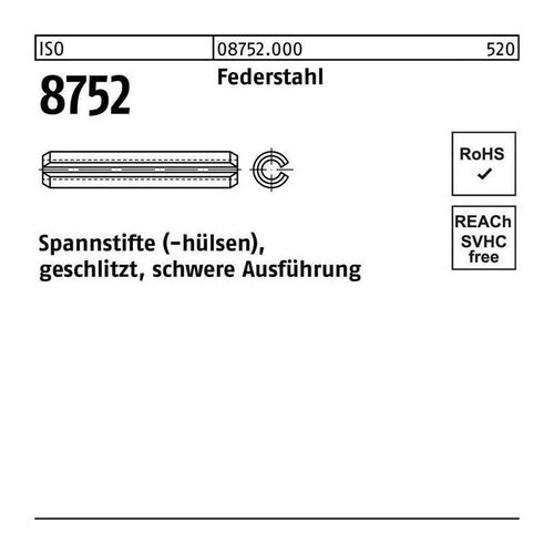 4043952590850 - Reyher - Spannstift 30 x 32 iso 8752 geschlitzt Federstahl schwere Ausf