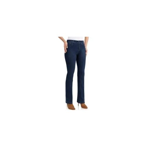 4057651499437 - Bootcut-Jeans WONDERJEANS Damen Gr 38 Länge 30 blau (blau used30) Denim Jeans Obermaterial 48% Polyester 30% Baumwolle 12% Viskose 6% Lyocell 4% Elasthan casual figurbetont lang Jeans Figurbetonte Form mit leicht ausgestelltem Bein