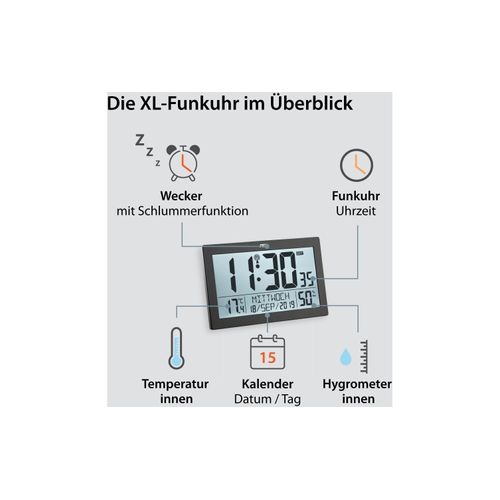 4262379091263 - Funkwanduhr »XL Schwarz«