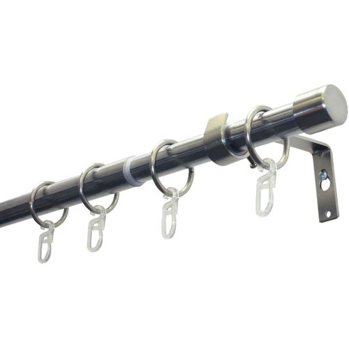 4003018356288 - Gardinenstange Gardinenstangen Set Metall GARDINIA Ø 19 mm 1-läufig ausziehbar verschraubt Aluminium 1-Lauf silberfarben 4003018356288 - Gardinenstange Gardinenstangen Set Metall GARDINIA Ø 19 mm 1-läufig ausziehbar verschraubt Aluminium 1-Lauf silberfarben
