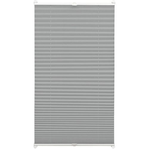 4003018339762 - Plissee EASYFIX Plissee mit 2 Bedienschienen GARDINIA Lichtschutz ohne Bohren verspannt Klemmfix in der Breite kürzbar grau
