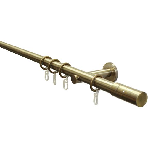 4003018202004 - Gardinenstange Gardinenstangen Set Metall Gardinenstangen Gr L 120 cm Ø 20 mm 1 läufig goldfarben (antikmessingfarben) Kinder Gardinenstangen für 1-Lauf