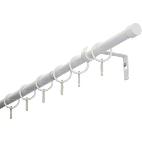 4003018361091 - Gardinenstange Gardinenstangen Set Metall GARDINIA Ø 19 mm 1-läufig ausziehbar verschraubt Aluminium 1-Lauf weiß