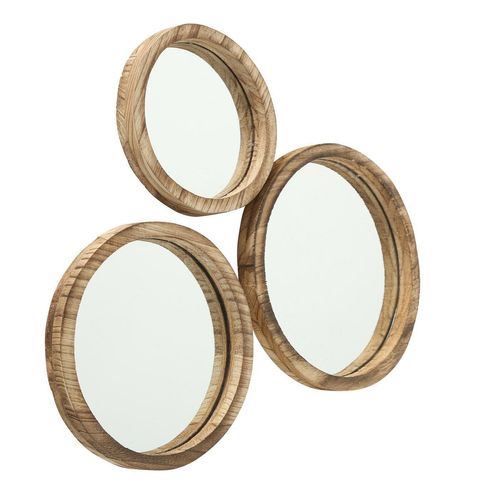 4020606819178 - Wadiga - Boltze Spiegel Set Jones 3-teilig runde Wandspiegel Rahmen aus Holz ø 25-35 cm