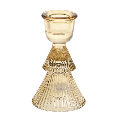 5712750371488 - Chic Antique Kerzenständer aus Glas für Stabkerzen H10 Ø 6 cm bernstein 5712750371488 - Chic Antique Kerzenständer aus Glas für Stabkerzen H10 Ø 6 cm bernstein