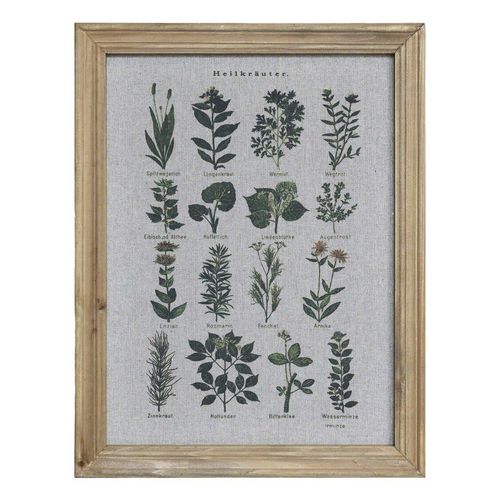 5712750363148 - Chic Antique Bild mit wilden Blumen und Naturrahmen Höhe 43 Länge 33 cm Kräuter