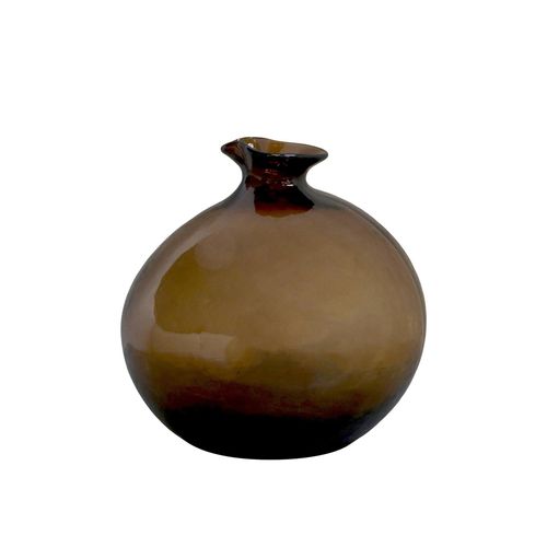 5712750328161 - Chic Antique Braune Vase aus Glas Ø21 x H21 cm braun