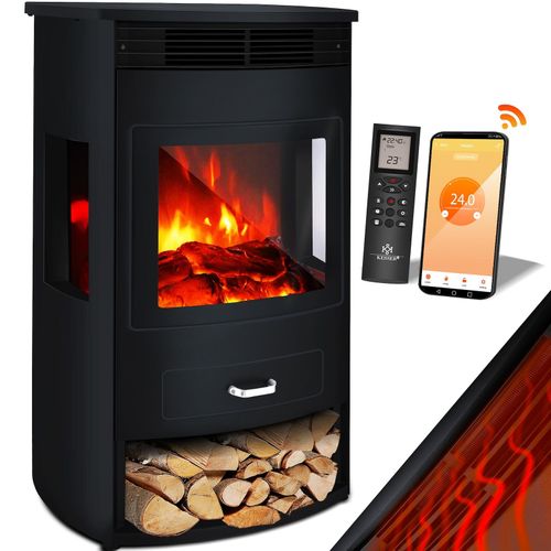4260729112170 - KESSER® Prio Elektrokamin mit Heizung Heizlüfter Fernbedienung WiFi App 950 1900 W Kamin elektrisch LED-Flammeneffekt Kaminfeuer Elektro Kamin mit Thermostat Panorama-Sichtfenster Heizfunktion Timer 4260729112170 - KESSER® Prio Elektrokamin mit Heizung Heizlüfter Fernbedienung WiFi App 950 1900 W Kamin elektrisch LED-Flammeneffekt Kaminfeuer Elektro Kamin mit Thermostat Panorama-Sichtfenster Heizfunktion Timer