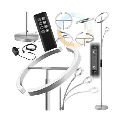 4061173261151 - tectake® Deckenfluter LED 20 W inklusive Leselicht 7 W bewegliche LED-Bögen und Schwanenhals 315 x 188 cm 4061173261151 - tectake® Deckenfluter LED 20 W inklusive Leselicht 7 W bewegliche LED-Bögen und Schwanenhals 315 x 188 cm
