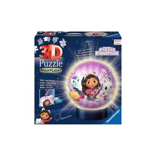 4005556115754 - Ravensburger 3D Puzzle 11575 - Nachtlicht Puzzle-Ball Gabbys Dollhouse - für Gabbys Dollhouse Fans ab 6 Jahren LED Nachttischlampe mit Klatsch-Schalter 4005556115754 - Ravensburger 3D Puzzle 11575 - Nachtlicht Puzzle-Ball Gabbys Dollhouse - für Gabbys Dollhouse Fans ab 6 Jahren LED Nachttischlampe mit Klatsch-Schalter