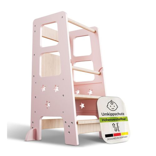 4262437182872 - Lernturm Henny - Kinder ab 1 Jahr Stehhilfe 3-fach höhenverstellbar Umkippschutz - Rosa 4262437182872 - Lernturm Henny - Kinder ab 1 Jahr Stehhilfe 3-fach höhenverstellbar Umkippschutz - Rosa