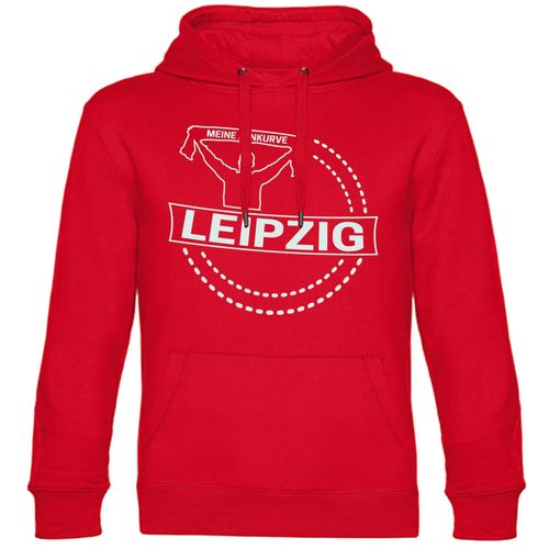 4068859139438 - multifanshop Kapuzen Sweatshirt - Leipzig - Meine Fankurve - Druck weiß - Hoodie