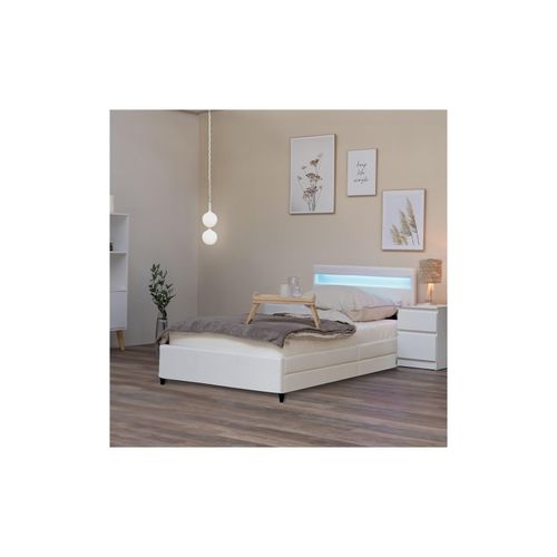4058166268105 - Led Bett nube - Weiß 90 x 200 cm - inkl Lattenrost und Schubladen i Polsterbett Design Bett inkl Beleuchtung - Home Deluxe 4058166268105 - Led Bett nube - Weiß 90 x 200 cm - inkl Lattenrost und Schubladen i Polsterbett Design Bett inkl Beleuchtung - Home Deluxe