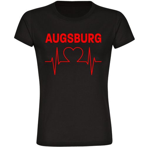 4068859101565 - multifanshop Damen T-Shirt - Augsburg - Herzschlag - Druck rot - Frauen 4068859101565 - multifanshop Damen T-Shirt - Augsburg - Herzschlag - Druck rot - Frauen