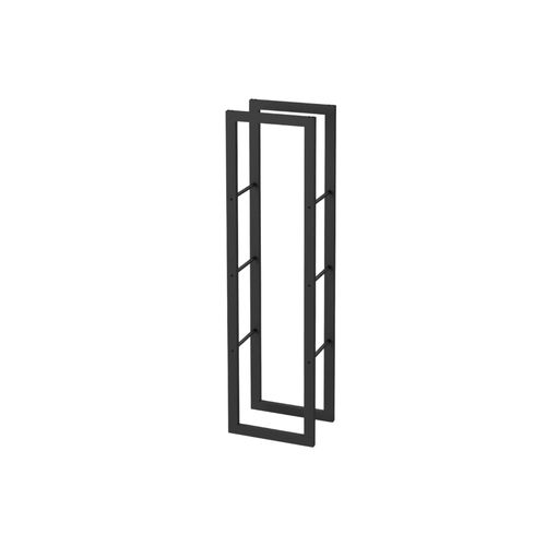 4260750013439 - holz4homeÂ® Kaminholzregal aus Metall Schwarz inkl Ofenhandschuh 40x25x100 cm