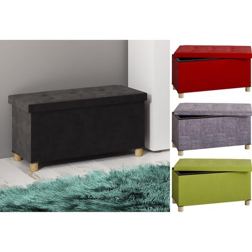 4051814411700 - Stoff Sitzbank Maße ca H 40 x B 76 x T 38 cm Kiste für flexiblen Einsatz in allen Wohnräumen Aufbewahrungsbox Sitztruhe - Sizos L