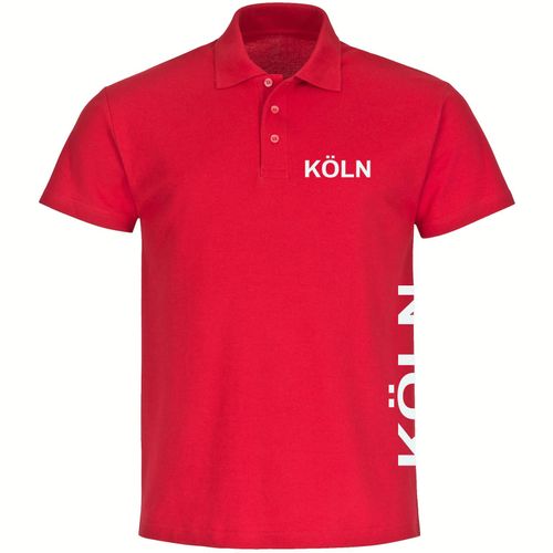 4068859080600 - multifanshop Poloshirt - Köln - Brust & Seite - Druck weiß - Polo