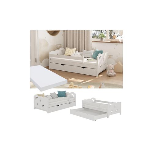 4066731272419 - Kinderbett Einzelbett Juniorbett Jessica Weiß 140x70 cm Matratze modern Kinderzimmer Bett Bettschublade Rausfallschutz 4066731272419 - Kinderbett Einzelbett Juniorbett Jessica Weiß 140x70 cm Matratze modern Kinderzimmer Bett Bettschublade Rausfallschutz