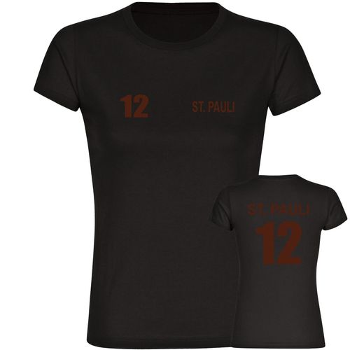 4068859192372 - multifanshop Damen T-Shirt - St Pauli - Trikot Nummer 12 - Druck braun - Frauen 4068859192372 - multifanshop Damen T-Shirt - St Pauli - Trikot Nummer 12 - Druck braun - Frauen