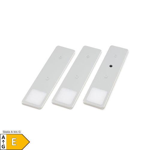 4260642312077 - kalb LED Unterbauleuchten SET Solid2 silbergrau mit mech Schalter 3W 200cm Kabellänge 3er Set warmweiss