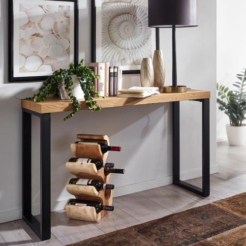 4251757708442 - Finebuy - Konsolentisch Eiche-Dekor Schwarz 120x39x755 cm Design Anrichte Flur Ablagetisch Schmal Flurtisch mit Metallbeine Dielentisch Lang 4251757708442 - Finebuy - Konsolentisch Eiche-Dekor Schwarz 120x39x755 cm Design Anrichte Flur Ablagetisch Schmal Flurtisch mit Metallbeine Dielentisch Lang