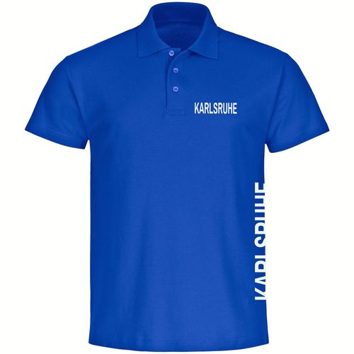 4068859020996 - multifanshop Poloshirt - Karlsruhe - Brust & Seite - Druck weiß - Polo 4068859020996 - multifanshop Poloshirt - Karlsruhe - Brust & Seite - Druck weiß - Polo