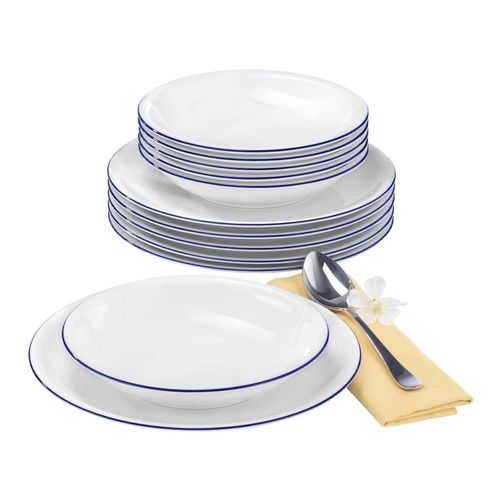 4003106995139 - Tafelservice SELTMANN WEIDEN Teller Set Geschirr-Set Compact Blaurand Geschirr-Sets Gr 12 tlg weiß (weiß blau) Tafelservice Made in Germany 12 Teile für 6 Personen 4003106995139 - Tafelservice SELTMANN WEIDEN Teller Set Geschirr-Set Compact Blaurand Geschirr-Sets Gr 12 tlg weiß (weiß blau) Tafelservice Made in Germany 12 Teile für 6 Personen