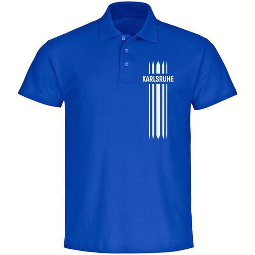 4068859047863 - multifanshop Poloshirt - Karlsruhe - Streifen - Druck weiß - Polo 4068859047863 - multifanshop Poloshirt - Karlsruhe - Streifen - Druck weiß - Polo