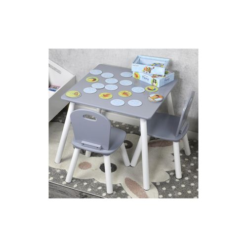 4000270935213 - 1 Kindertisch mit 2 Stühlen - versch Ausführungen - Grau