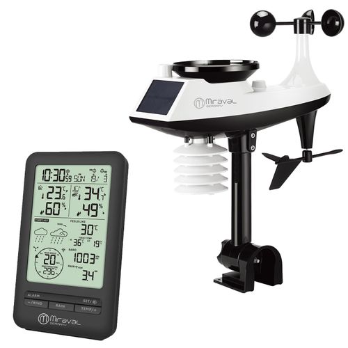 4005197630418 - Profi Funk-Wetterstation mit Wetterhahn Hygrometer Windgeschwindigkeit Temperatur