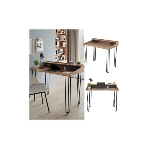 4066731413447 - Schreibtisch Sannar Eiche Schwarz 110 x 60 cm mit Schubladen 4066731413447 - Schreibtisch Sannar Eiche Schwarz 110 x 60 cm mit Schubladen