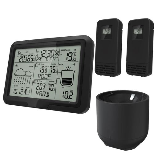 4005197628613 - Miraval Design Funk-Wetterstation mit 2 benennbaren Sensoren + Regenmesser Mondphasenanzeige 4005197628613 - Miraval Design Funk-Wetterstation mit 2 benennbaren Sensoren + Regenmesser Mondphasenanzeige